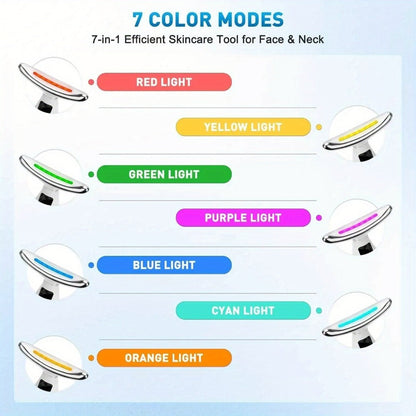 Facial Lifting Device 7-in-1 EMS Microcurrent Neck Face Massager LED Photon Therapy Rechargeable Beauty Tool for Women
