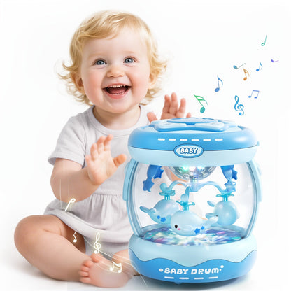 Baby Rotating Projector Music Toy 3 Months+, Interactive Animal Sounds & Lights, Multi-Functional Sensory Learning Toy for Infants