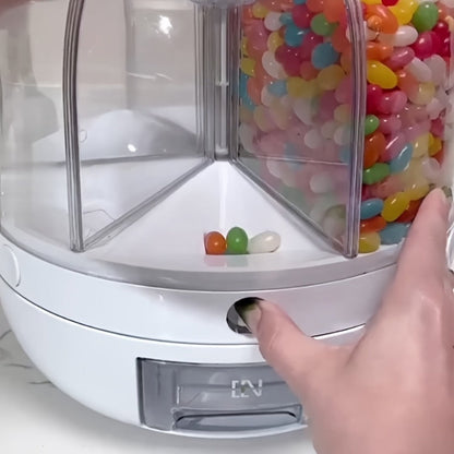 Candy Dispenser Storage Box Large, Sealed Smart Partition Container for Small Candies, Grain, Flour & Pet Food