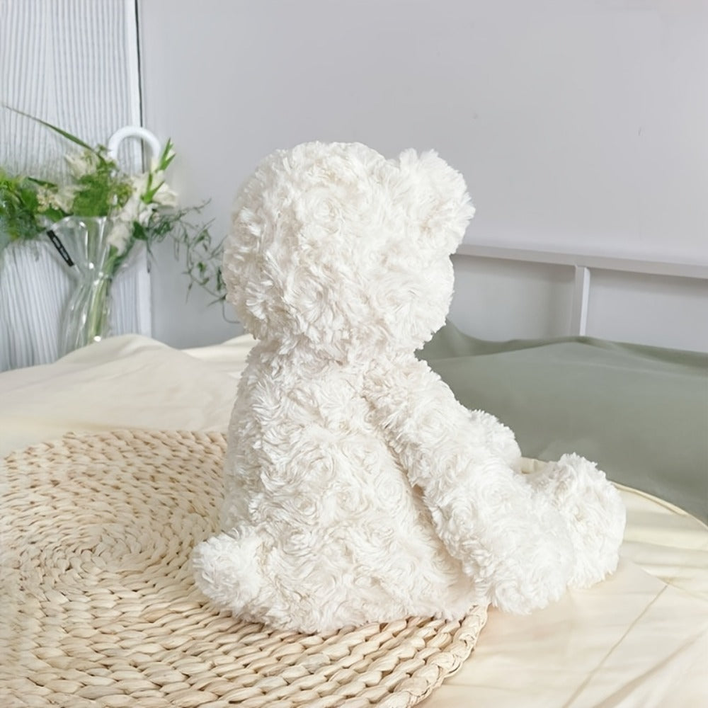 Stuffed Animal White Teddy Bear with Loving Heart Detail, Kawaii Theme and One product details Style
