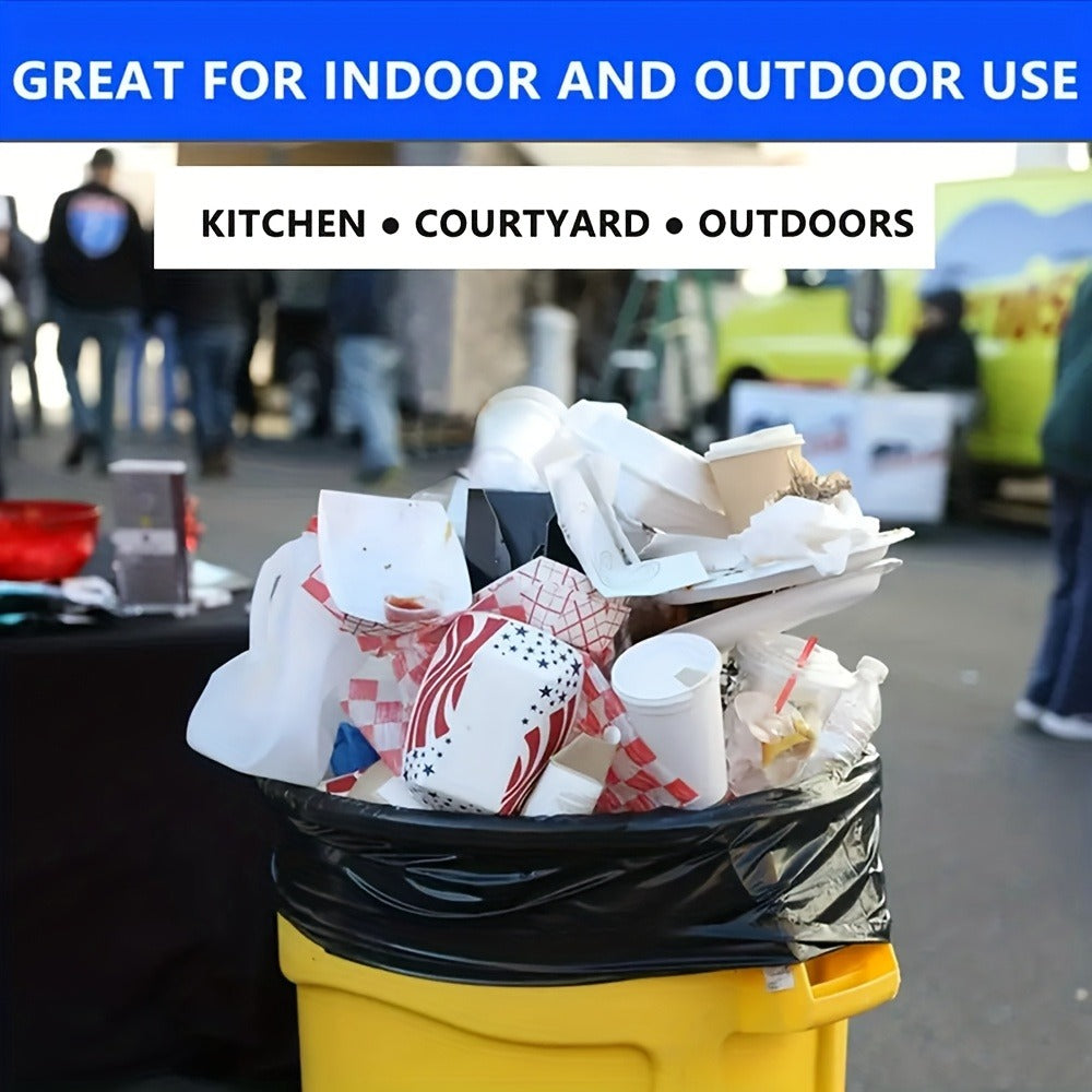 65 Gallon Large Black Garbage Bags Leak Proof Trash Bags for Kitchen Outdoor Garden Yard Waste Industrial Business 25 Pack 100 Pack