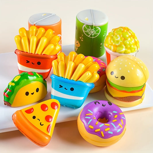 20-Piece Individually Wrapped Slow-Rise Foam Squishy Set with Fast-Food Shapes from 1.25 to 2.25 Inches