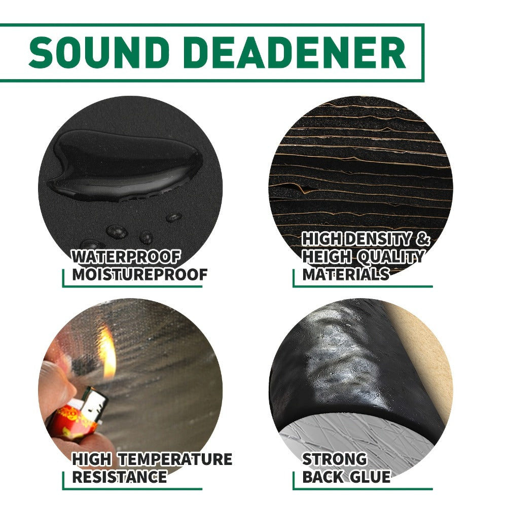 Sound Deadener Mat for Cars – Heat Shield & Noise Reduction Insulation with Self-Adhesive Backing, Reflective Aluminum Foil