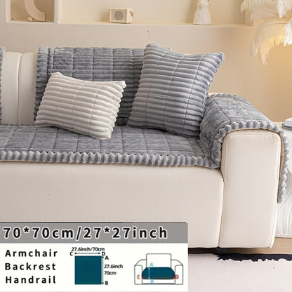 Sofa Cushion Cover Plush Velvet Washable Seat Pad Wavy Edge Soft Kapok Filling for Couch Loveseat 1 2 3 4 Seater