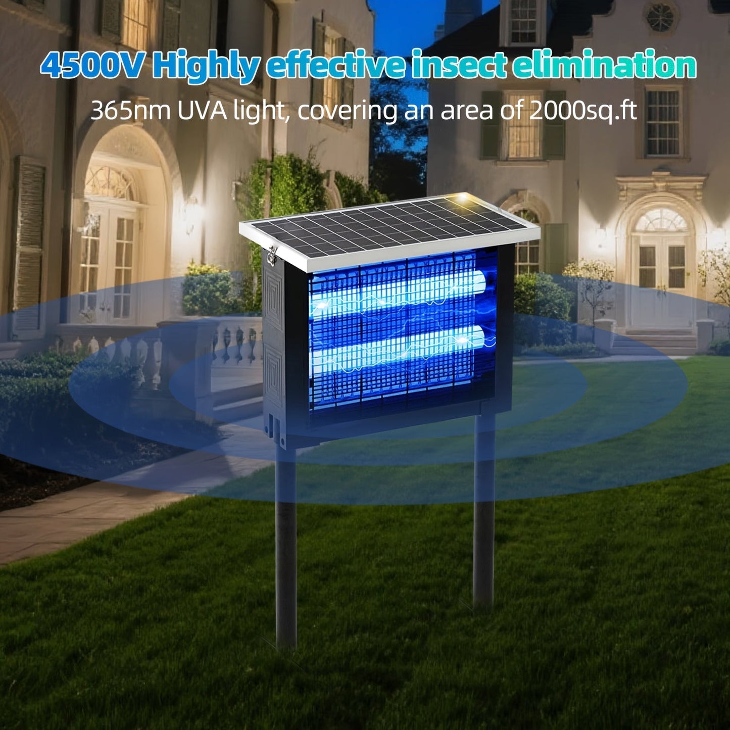 Solar Bug Zapper Outdoor Rechargeable | Patio Garden Backyard Camping