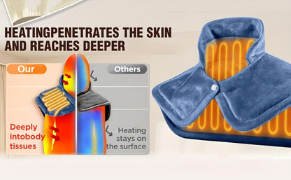 Graphene Heating Shawl Wrap Blanket - Ultra- Coral Fleece Temperature-Regulating Neck Back Shoulder Warmer