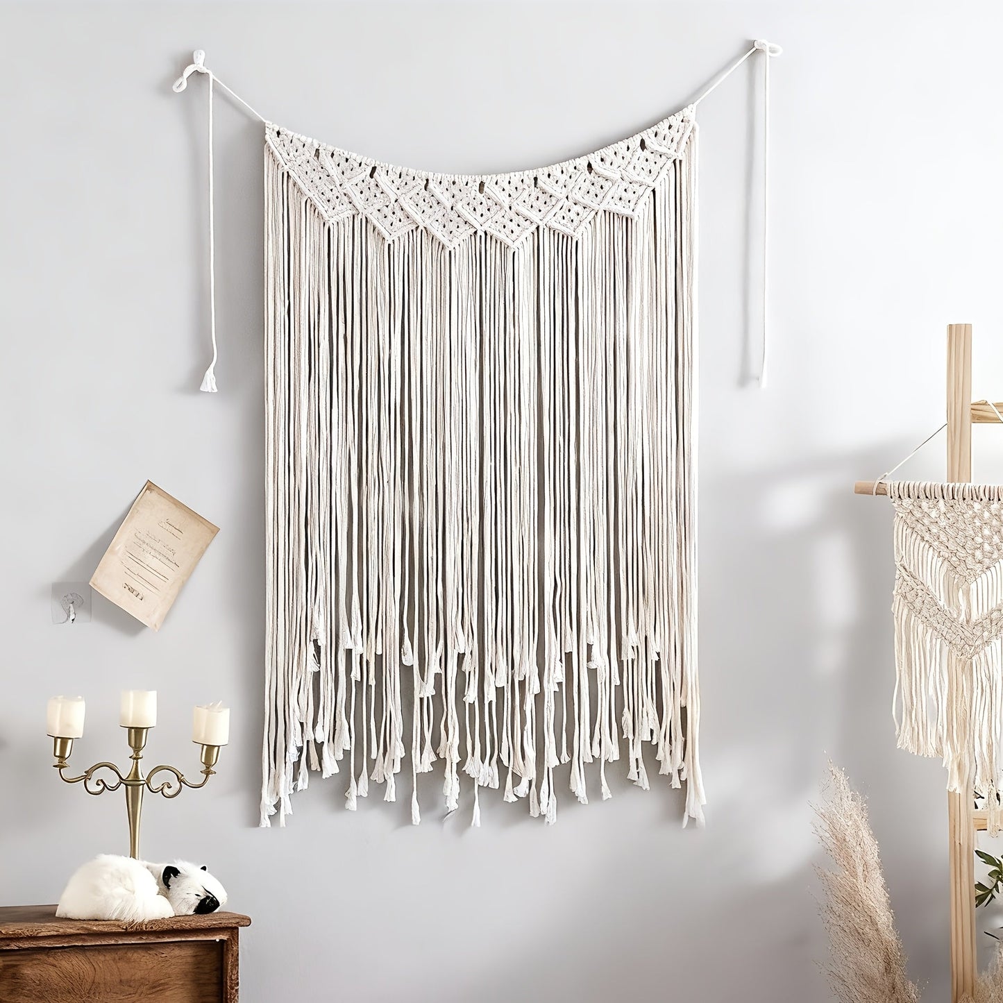 Bohemian Tapestry Wall Hanging – Large Boho Woven Wall Decor with Boho-Chic Patterns, Vertical Macrame Style Tapestry for Bedroom Living