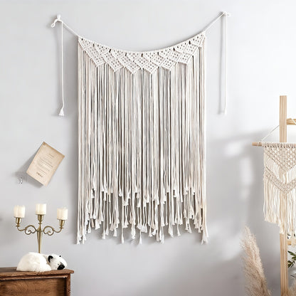 Bohemian Tapestry Wall Hanging – Large Boho Woven Wall Decor with Boho-Chic Patterns, Vertical Macrame Style Tapestry for Bedroom Living