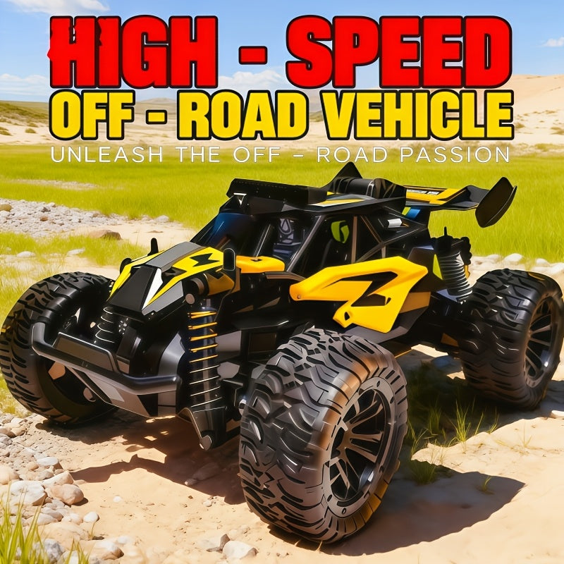 RC Off-Road Car with LED Lights for Kids Ages 6+, High Speed Remote Control Buggy Light-Up RC Truck for Boys & Girls