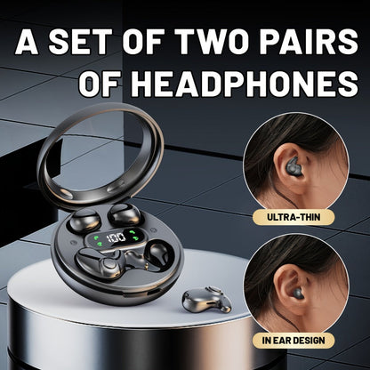 2-in-1 Wireless Earphones Couples Shared Audio Long Battery Life Clear Sound TV Movies for Bedside Audio, Alarms and Room Entertainment