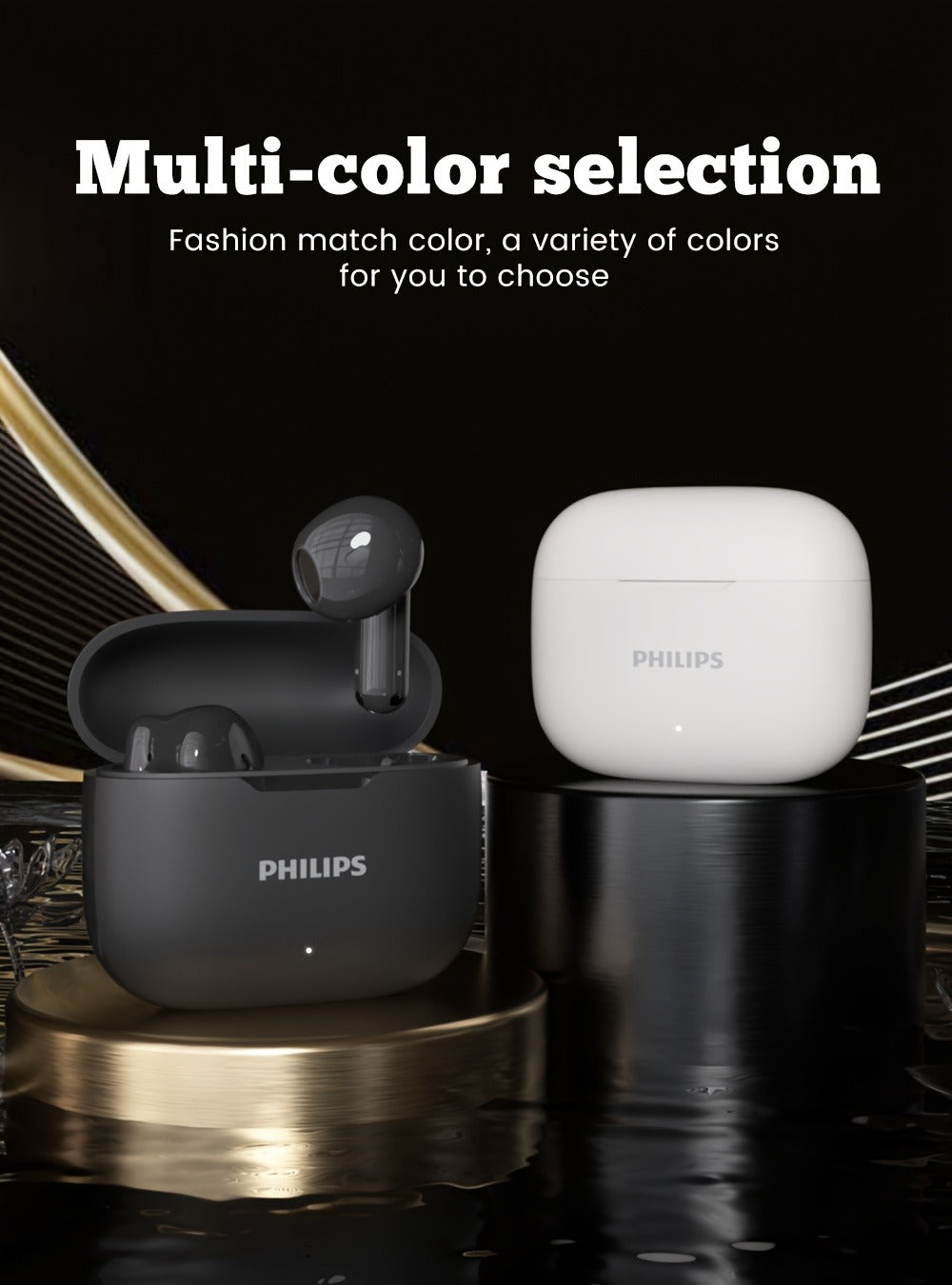 Wireless Earbuds Philips TAT1220 Bluetooth 6.0 with ANC, Touch Controls, Type-C Case and Two Colors