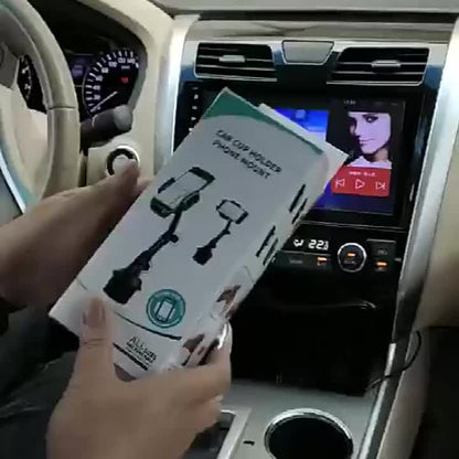 Cup-Holder Phone Mount with 360-Degree Adjustable Arm, Black Cradle and 8.7 cm Base Diameter