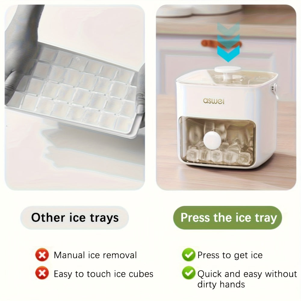 Ice Cube Tray 48 Grid Double Layer Large - Easy Press Stackable Ice Mold Food Grade Plastic for Freezer Refrigerator
