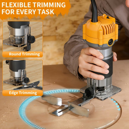Wood Router Edge Trimmer 800W 6.1Amp Compact Hand Router Tool 35000RPM with Variable Speed, 1/4" Collet