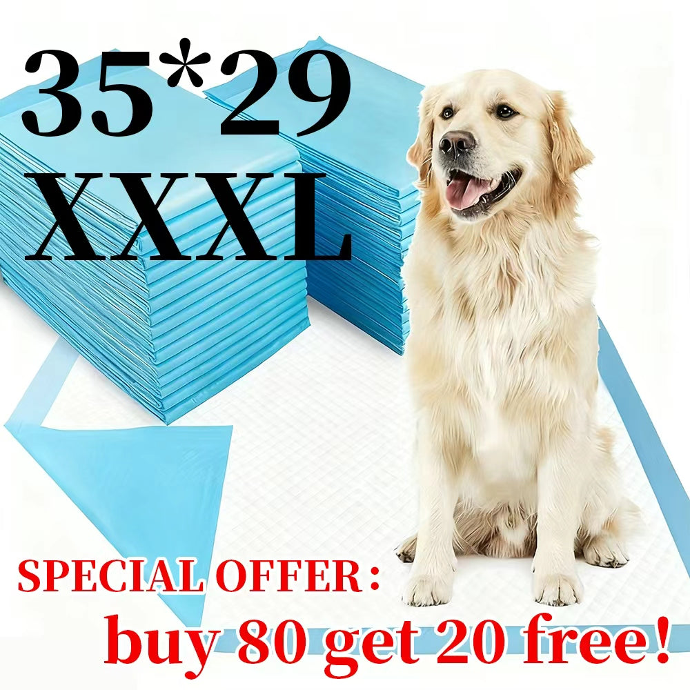 XXXL Dog Pee Pads 6-Layer Odor Control – Buy 80 Get 20 Free, Oversized Disposable Urine Pads for Large Dogs, Senior Dogs & Puppies