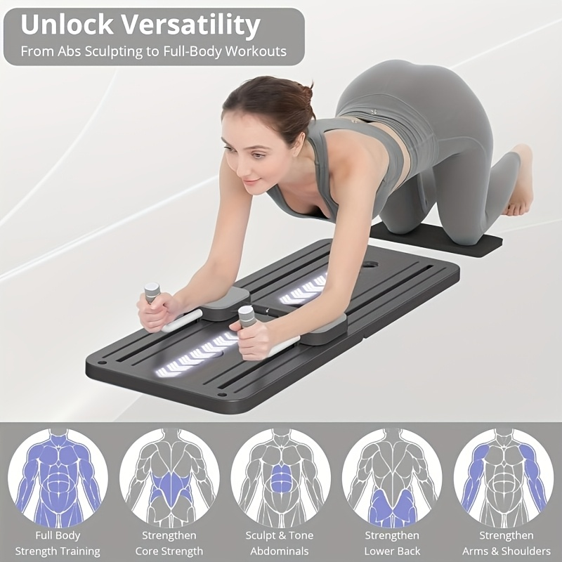 Home Pilates Training Board 8-in-1 – 350LB Capacity, PP Anti-Distortion, Foldable with Resistance Bands & Non-Slip Feet for Shoulders
