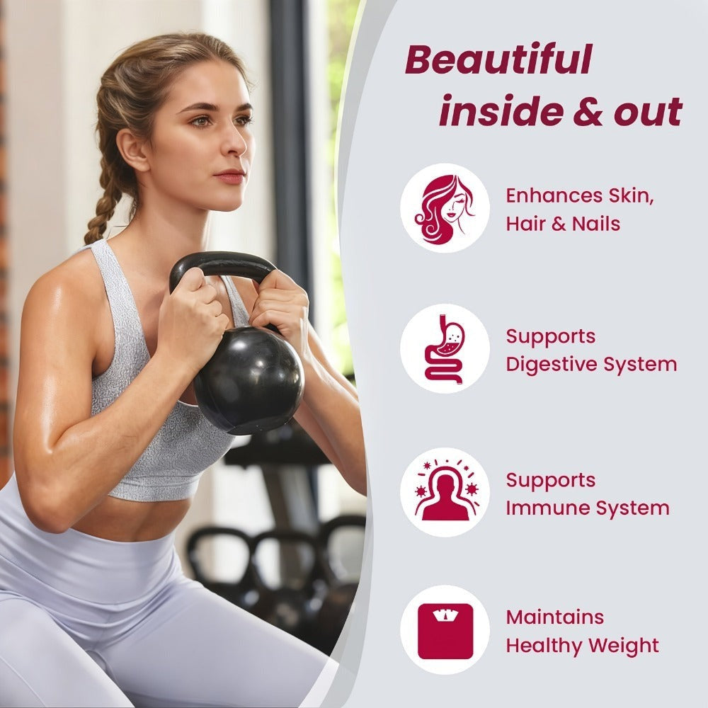 Multi-Collagen Powder Type I II III V X with Hyaluronic Acid, Biotin & Vitamin C - Hydrolyzed Protein for Skin