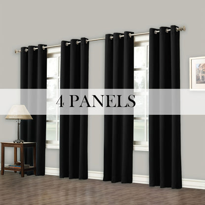 Grommet-Top Blackout Curtain Options in Nine Colors with Seven Width, Length or Panel-Count Labels