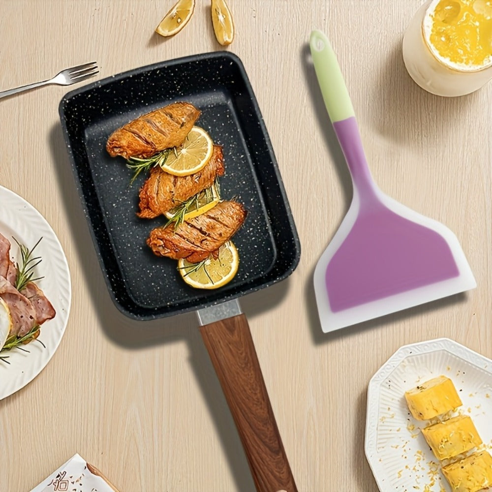 Tamagoyaki Pan Japanese Nonstick Rectangular Egg Pan for Omelettes & Rolls – Induction Halogen Compatible Dishwasher Safe Wooden or Plastic