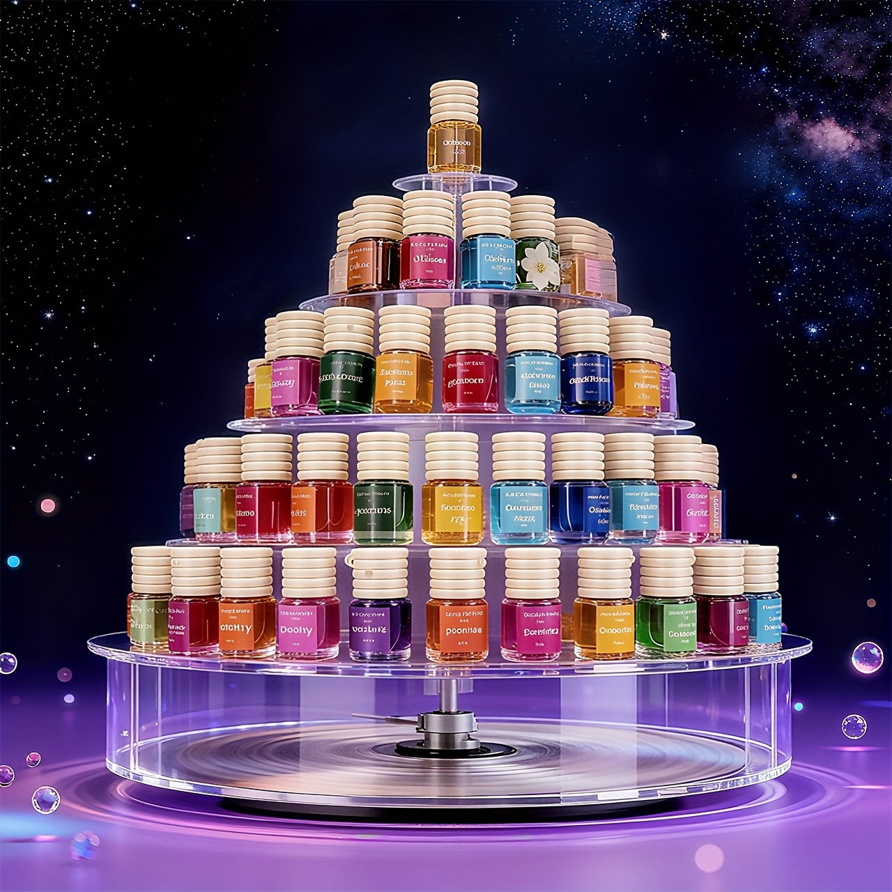 Hanging Bottle Car Air Freshener Sets in 12- or 36-Piece Random Six-Scent Packs with Wooden Caps and Cords