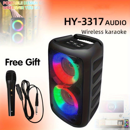 Wireless Bluetooth Speaker with Color LED Lights, MOKiN KTS-1265 Portable Party Speaker, Bass Boost