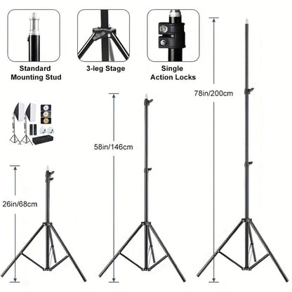 Softbox Photography Lighting Kit 2-Pack MOUNTDOG 19.7x27.5 Inch Continuous Lighting System 85W 5700K E27 LED Bulbs with Remote for Portrait