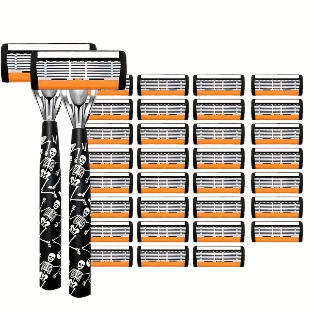 Safety Razor for Men 7-Layer Progressive Blades – Non-Slip Stainless Steel Handle Classic Double Edge Razor for Beard & Mustache Grooming