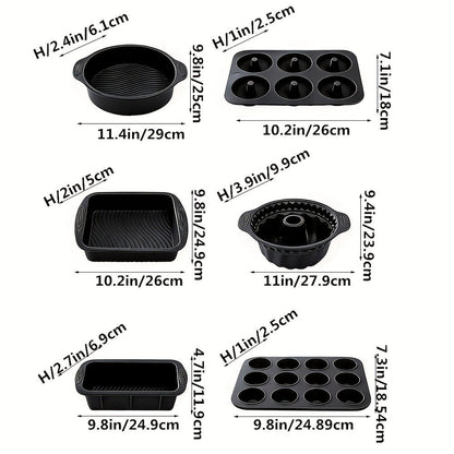 Baking Pan Set Nonstick Carbon Steel Cookie Sheets Roasting Pans Round Cake Muffin Pizza for Home Cooking, Dining and Outdoor Meals