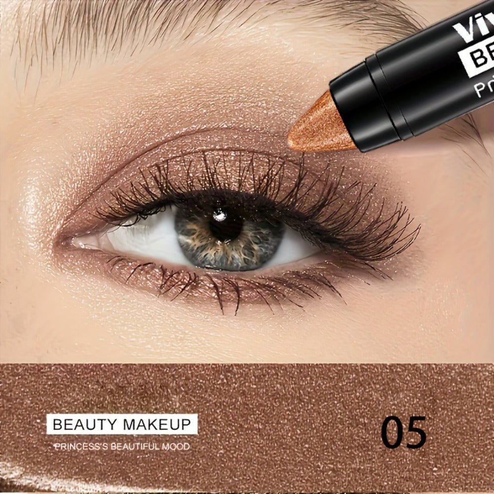 Eyeshadow Sticks 7-Piece Set Pop Color Matte, Easy Apply Smoky Eye Makeup Pencils with Eyebrow Pencil