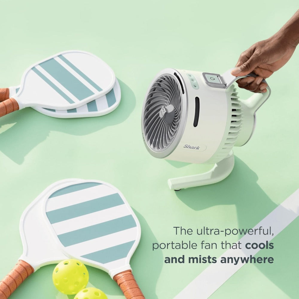 Portable Fan by Shark FlexBreeze HydroGo Pro, Refurbished Five-Speed Misting Model with Oscillation