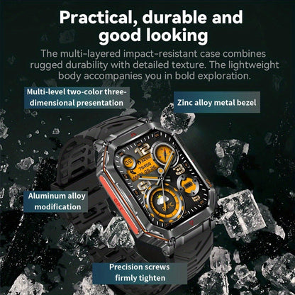 Smartwatch for Men with GPS, IPX8 Rating, Altimeter, Barometer, Compass and LED Flashlight