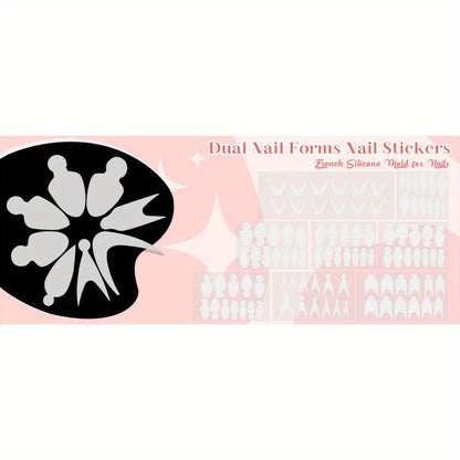 Poly Gel Nail Extension Form Kit – 192pcs Dual Forms, 96pcs Reusable Pads, 8 Shapes Acrylic Mold, Brush Pen