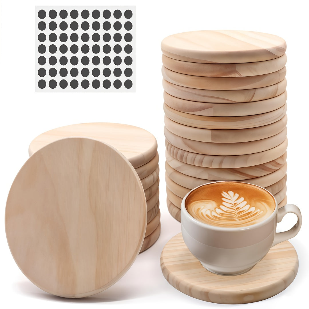 Unfinished Wood Coaster Blanks 4 Inch Round Square DIY Craft Supplies for Painting Engraving for Entryways, Bedrooms and Living Spaces