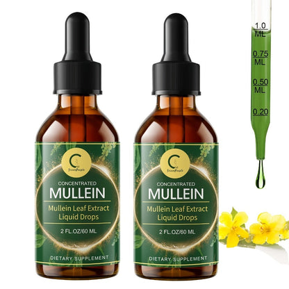 Mullein Leaf Liquid Tincture for Lung & Respiratory Health, Fast-Absorbing Herbal Drops for Breathing Support