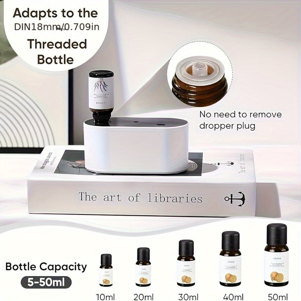 Waterless Essential Oil Diffuser, Smart Aroma Diffuser with 3 Modes, Auto Cycle Atomizer & Colorful LED Lights for Home Office Car Yoga
