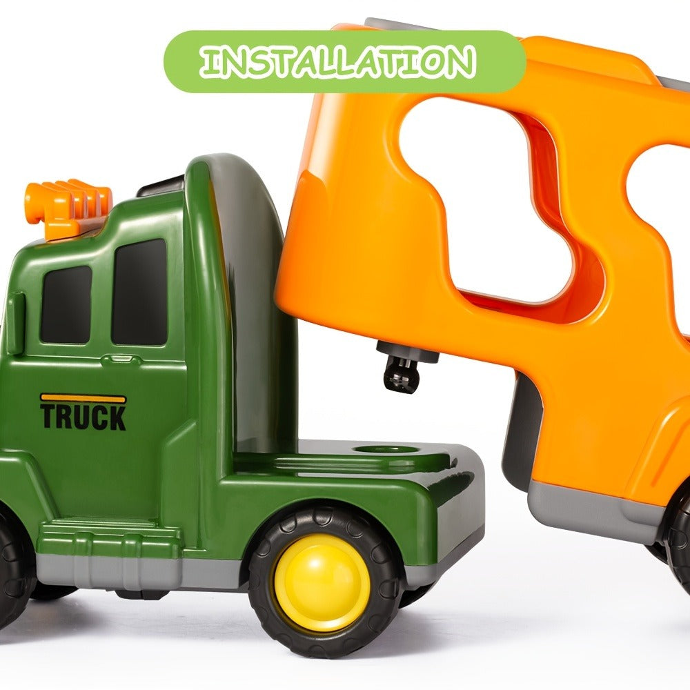 Push-Action Dinosaur Truck Toy 7-in-1 for Kids Ages 3-5 with 3 Dino Figures with the Listed Color, Size or Set Options for Everyday Use