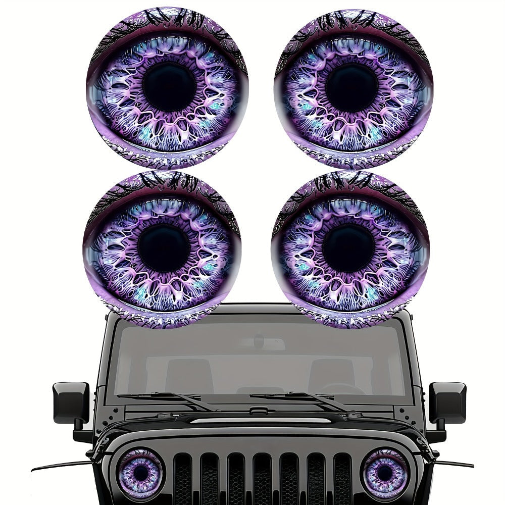 3D Beast Eye Headlight Stickers – Funny Car Headlight Decals for Jeep Round Headlights, Truck Body, Bumper & Window Decoration
