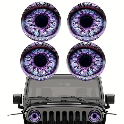 3D Beast Eye Headlight Stickers – Funny Car Headlight Decals for Jeep Round Headlights, Truck Body, Bumper & Window Decoration