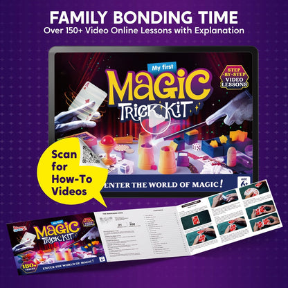 180+ Magic Tricks Kit for Kids, Complete Magician Starter Set with Step-by-Step Video Lessons, Magic Wand