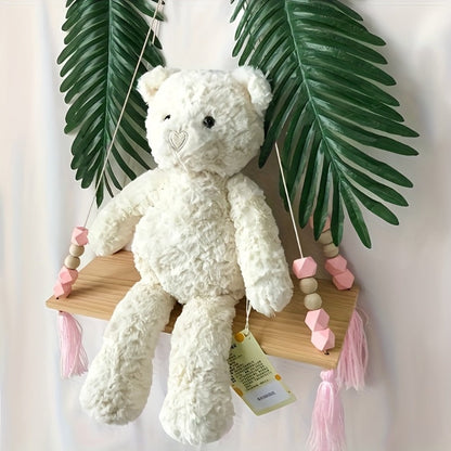 Stuffed Animal White Teddy Bear with Loving Heart Detail, Kawaii Theme and One product details Style