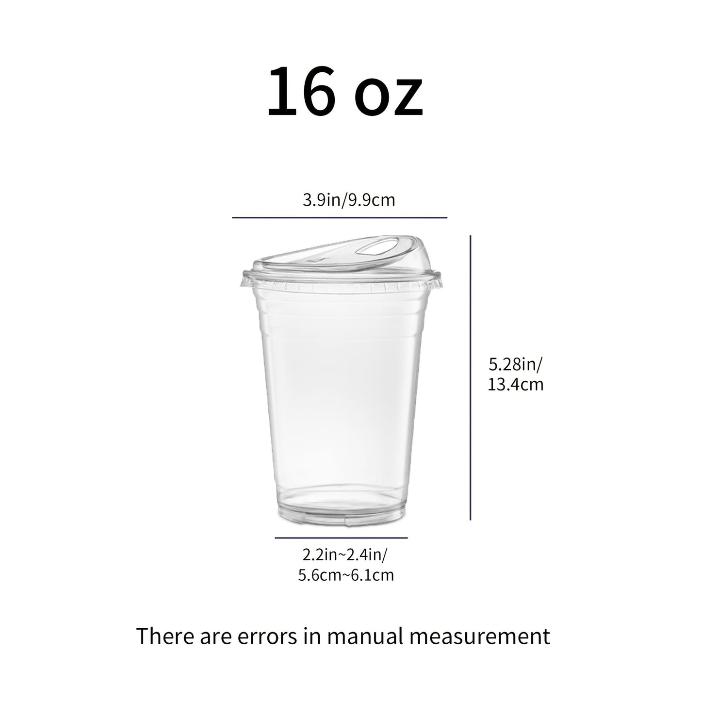 Disposable Clear PET Cups with Lids 50 Sets, Transparent Plastic Cups for Coffee Smoothies Cold Drinks Parties Picnics Travel