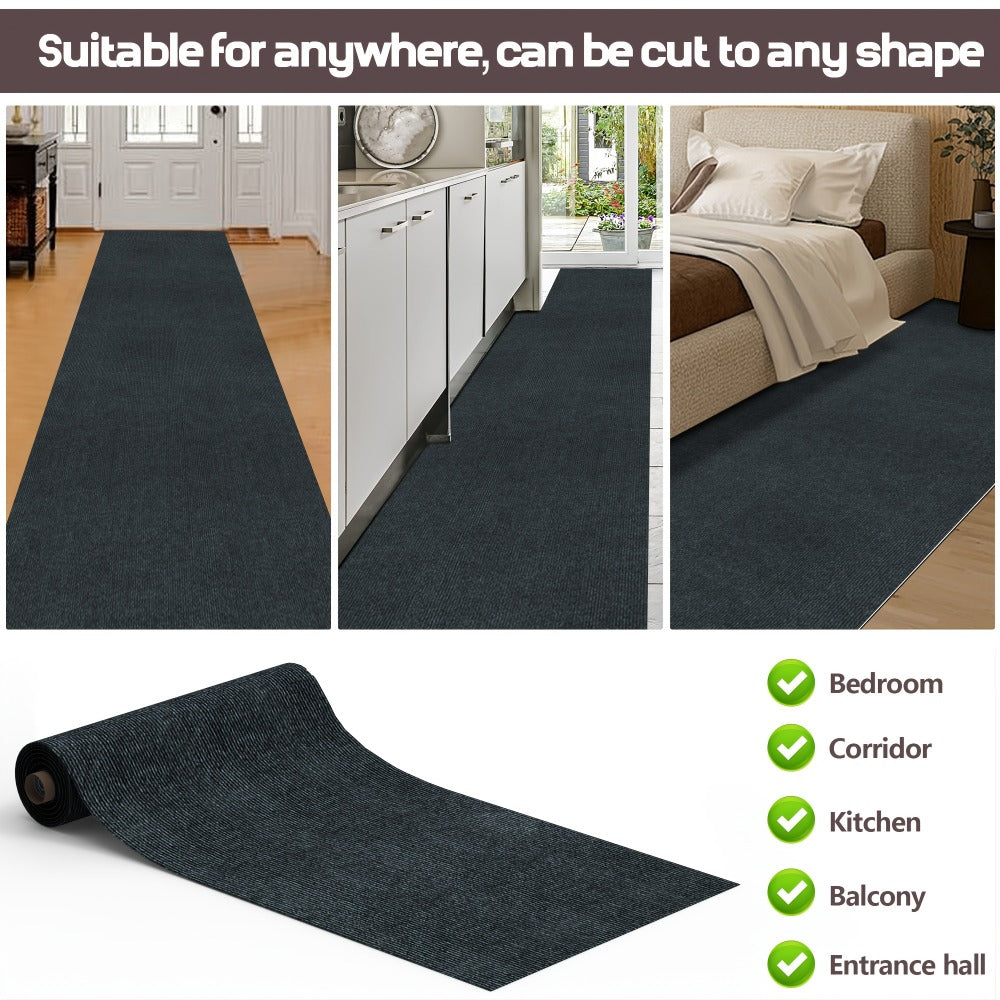 Solid-Color Stair and Hallway Runner, 23.62 in Wide with Five Colors and Up to Four Lengths