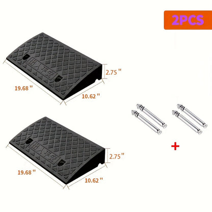 Portable Plastic Car Ramps – Heavy Duty Anti-Slip Threshold Ramps for Cars, Wheelchairs, Bicycles & Medical Equipment, Weather Resistant