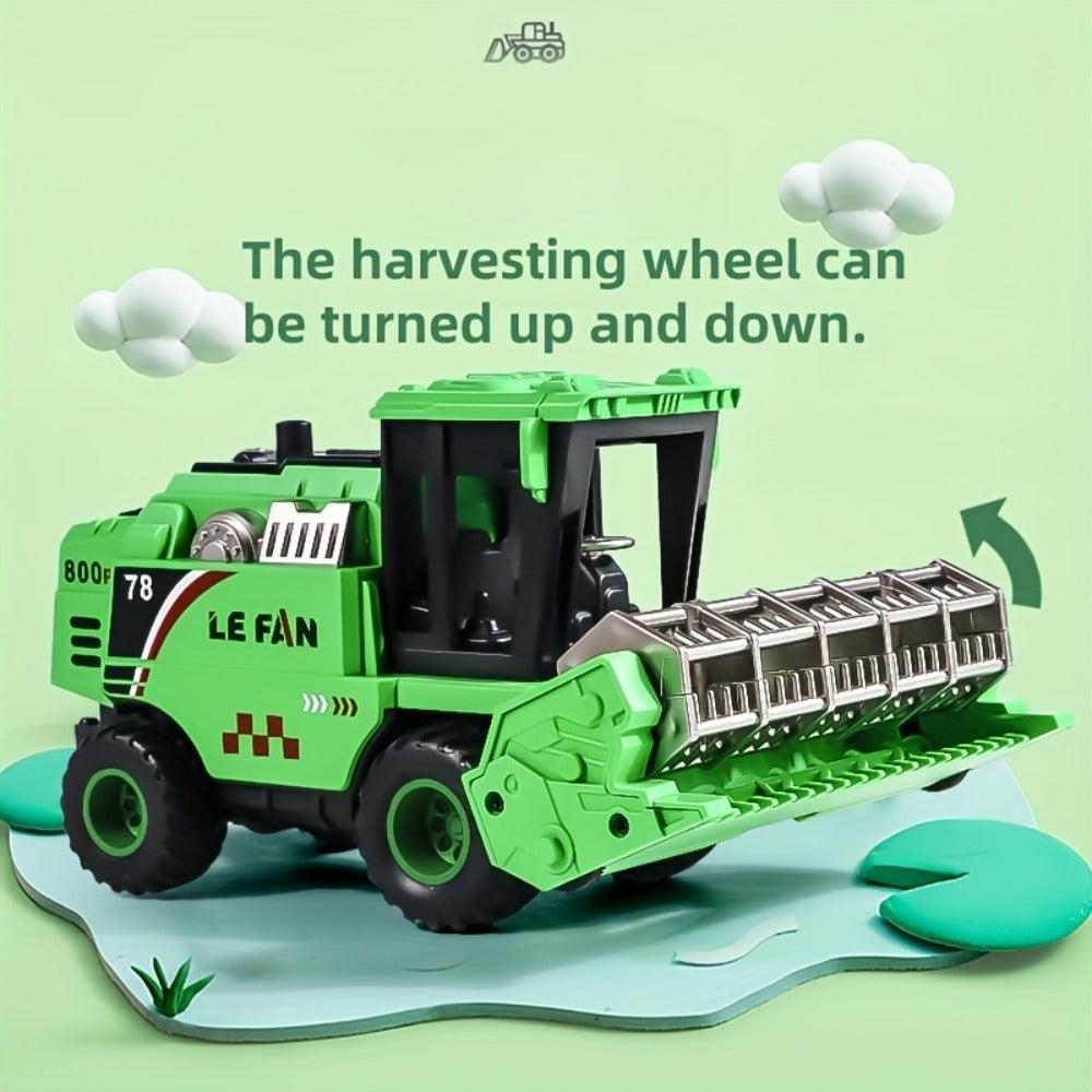 Wheat Harvester Toy Car Inertia Friction Powered Agricultural Vehicle Simulation Model for Kids Boys Girls Ages 3+