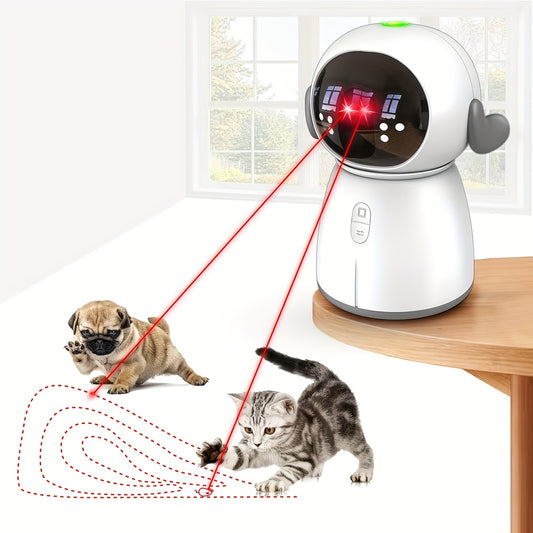 Automatic Laser Cat Toy Dual Laser Motion Activated Interactive Cat Toy 3 Speed Modes 360 Auto Rotate Rechargeable 1200mAh for Indoor Cats
