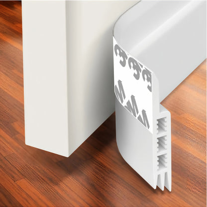 Door Draft Stopper Silicone Under Door Sweep Weather Stripping 39 Inch Strong Adhesive 3-Layer Sound Insulation Noise Blocker Energy Saving