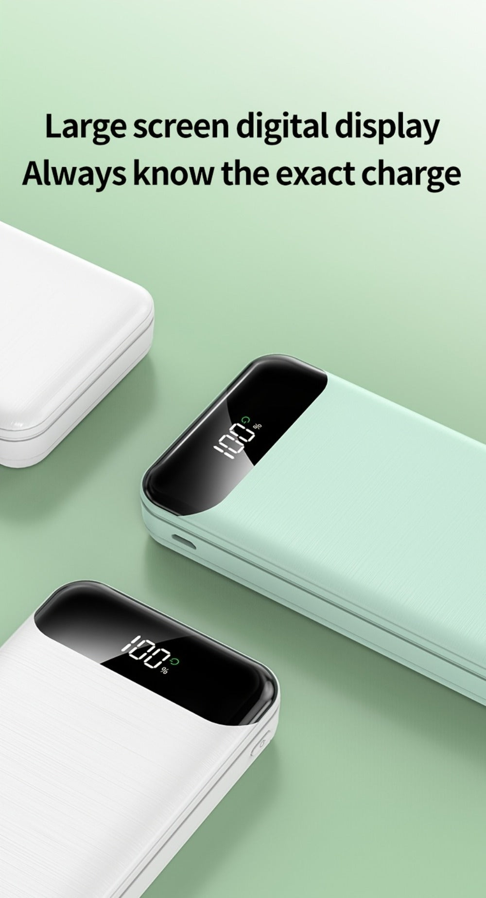 20000mAh Portable Power Bank 2-Pack with LED Display, Fast Charging Type-C & USB for an Everyday Personal Care Routine