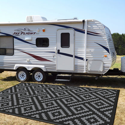 Outdoor Reversible Plastic Straw Rug for Patio Deck RV Camping – Waterproof UV-Resistant Lightweight Mat, Multiple Sizes & Colors