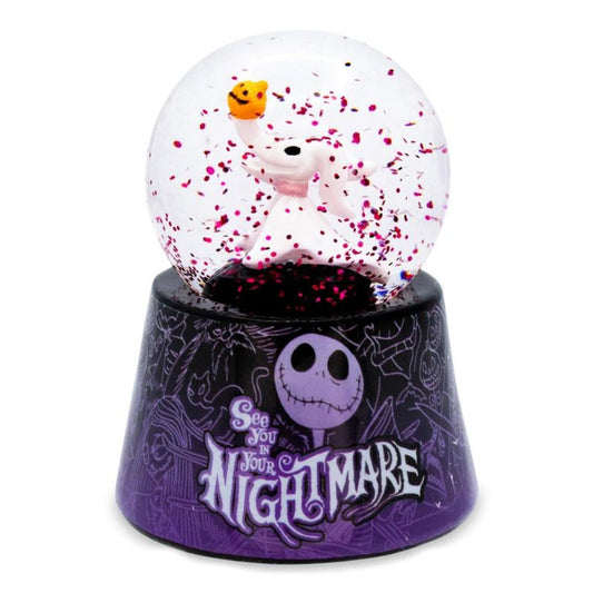 Nightmare Before Christmas Zero Light-Up Snow Globe, Disney Jack Skellington Dog Mini Collectible Snow Globe 3-Inch