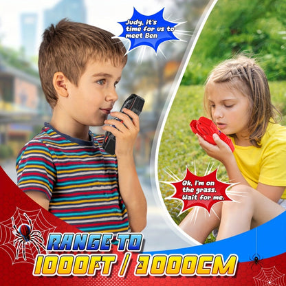 Spider Walkie Talkies for Kids, Long Range Outdoor Toy for Boys & Girls Ages 3-8, Camping Hiking Adventure Gift